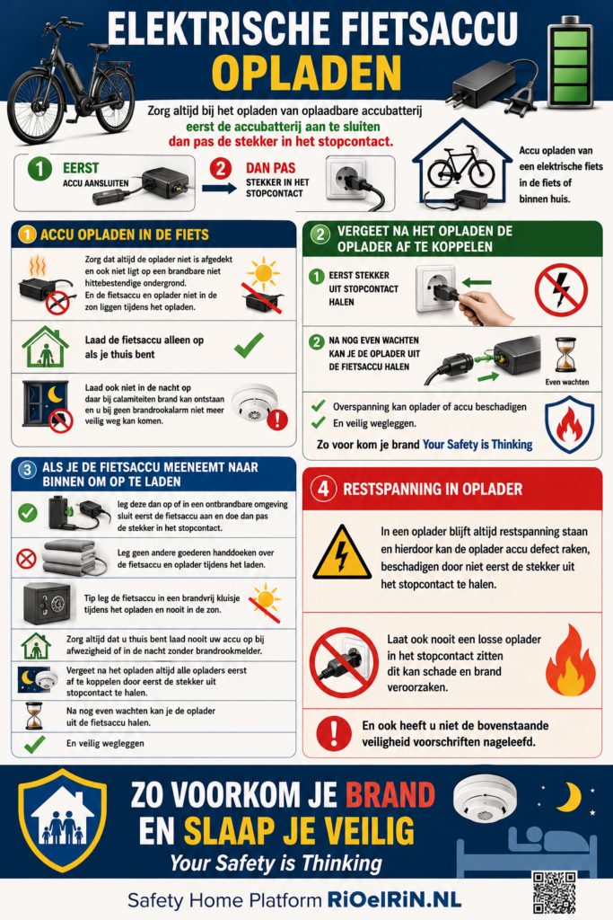 Veilig fietsaccu opladen