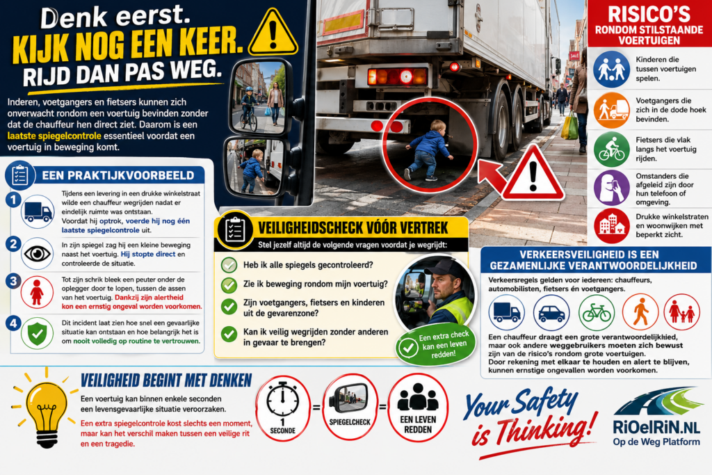 spiegelen voor je wegrijdt Oplegger was vaste as stuuras